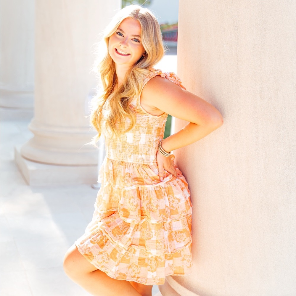 Orange mini dress
